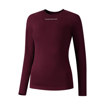 SHIMANO Tričko dámske VERTEX LONG BASE LAYER bordové