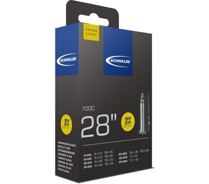 SCHWALBE Duša SV20 700x18/25C FV 60mm (18/25-622) 65g Exlight